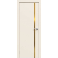 Дверь межкомнатная Эмаль Line-2 (Ваниль/ Золотой молдинг)
